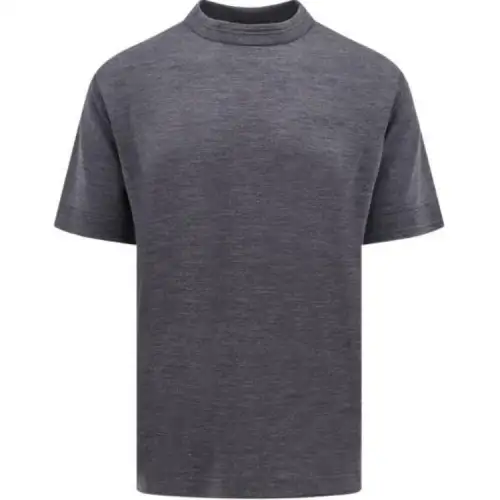 DIOR T Shirts Men's Dark Gray Crew Neck Moderate