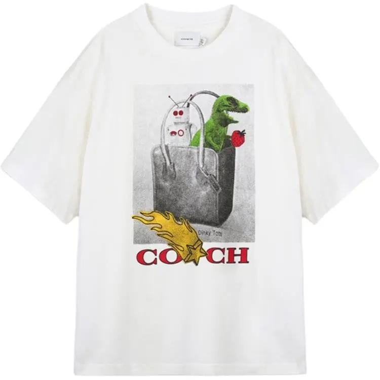 COACH T-Shirts Men's White Crew Neck Moderate