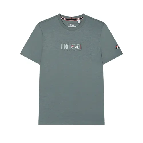 FILA Fila MODERN HERITAGE Series Fashionable Casual Simple Logo Round Neck T-shirt Men's Cavalry Green
