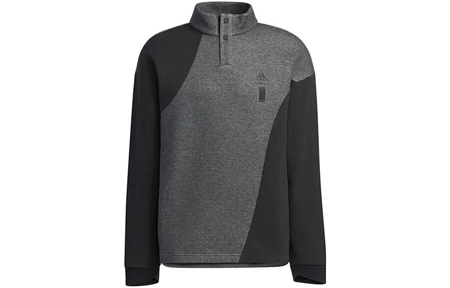 Adidas Sweatshirts Men's Black Stand Collar Moderate Regular