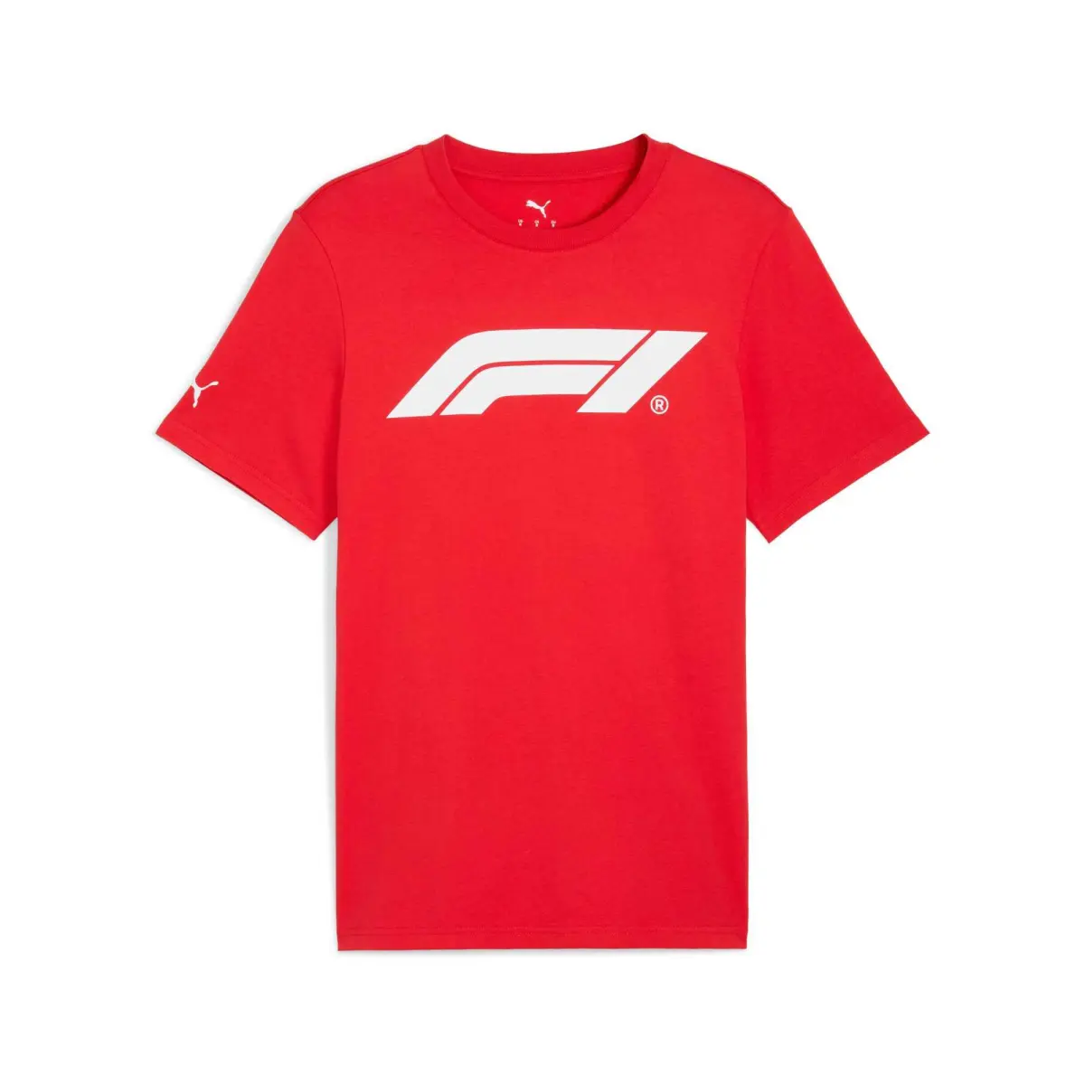PUMA T-Shirts Men's Red Crew Neck Moderate Straight Fit