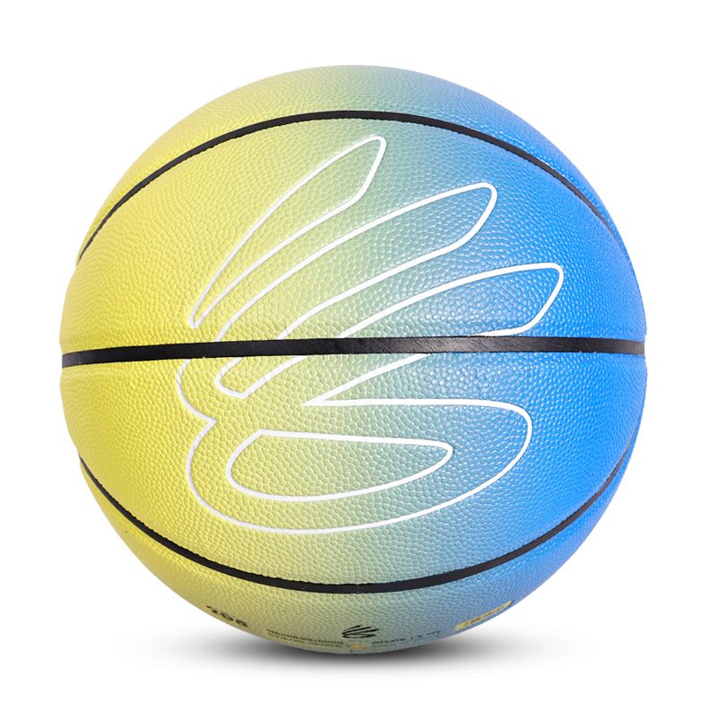 Under Armour CURRY Gradient Collection Pu Basketball Blue Yellow Gradient Collector’s Level Size 7 Ball Training Unisex