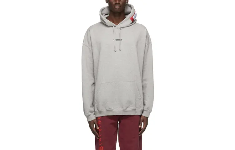 Vetements Sweatshirts Men's Gray Hooded Moderate Regular
