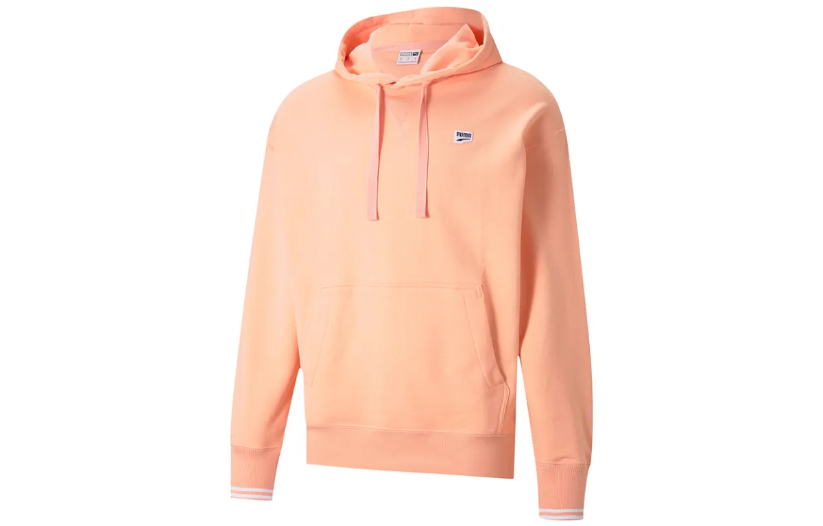 PUMA Sweatshirts Men's Apricot Red Hooded Moderate Regular