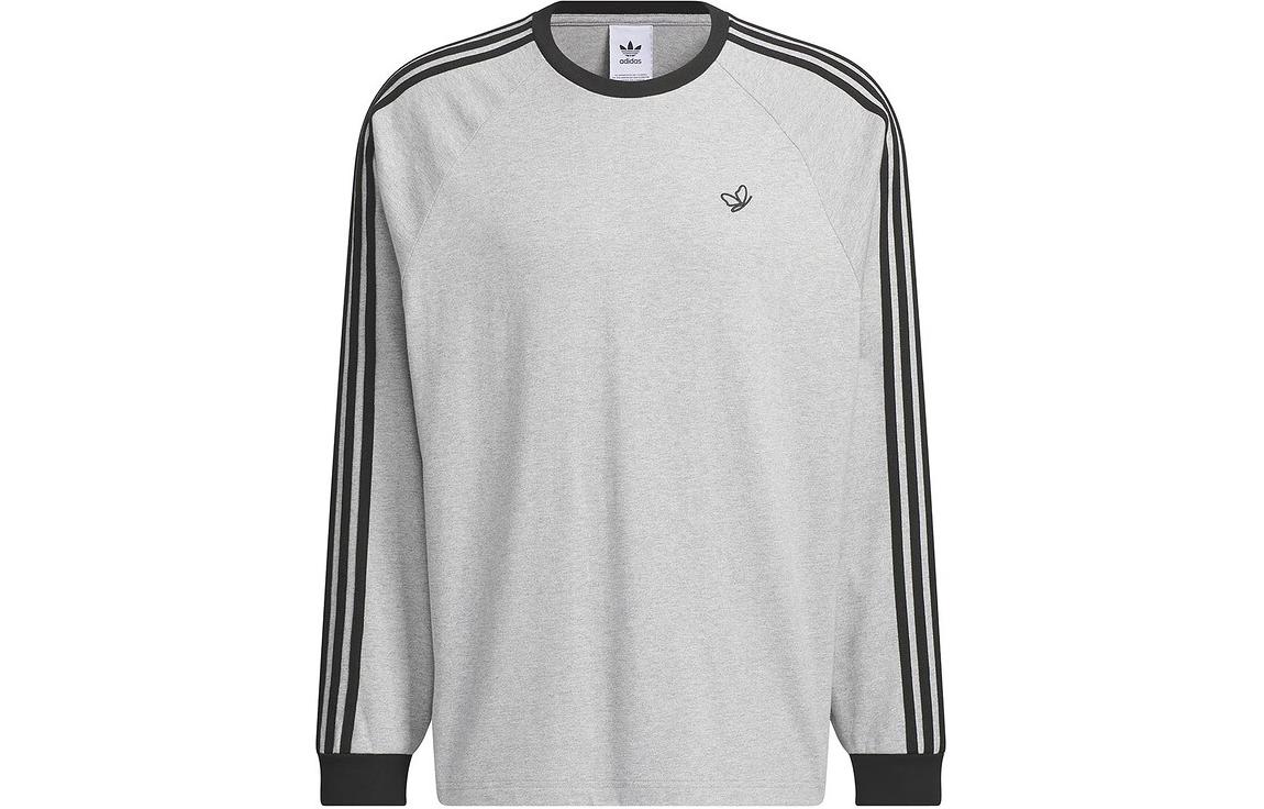 Adidas, retro sports long-sleeve with a round collar, American style, loose fit