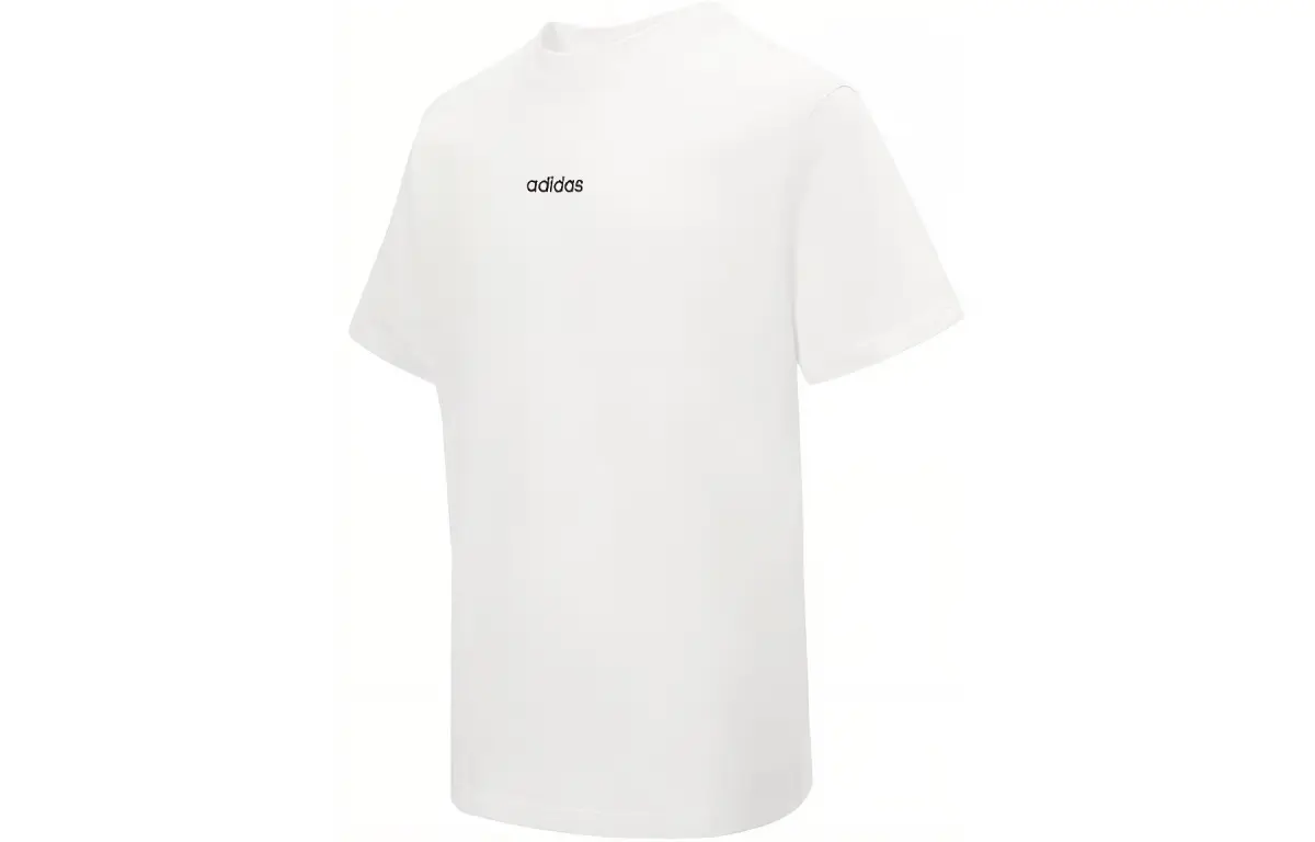 Adidas T-Shirts Men's White Crew Neck Moderate Straight Fit