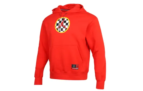 Jordan Sport DNA Logo Print Fleece Lined Pullover Hooded Sweatshirt Men's Pepper Red