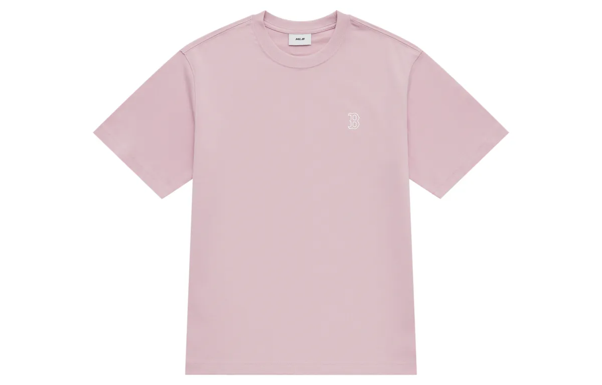 MLB Boston Red Sox Basic Collection SS25 T Shirt Unisex Heather Gray Pink