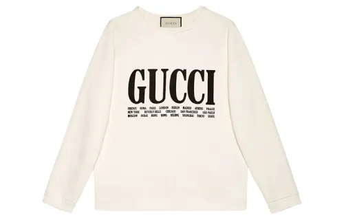 GUCCI Sweatshirts Unisex White Crew Neck Moderate Regular