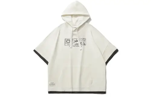 Li Ning Sweatshirts Unisex Ivory Hooded Moderate Mock Two Piece