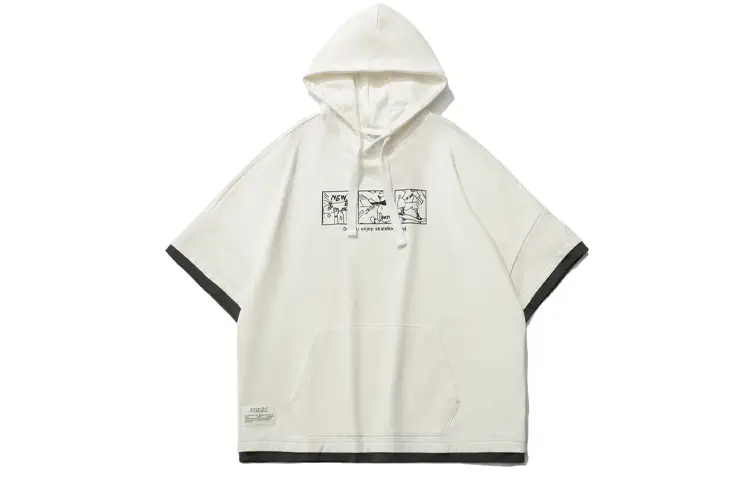 Li Ning Sweatshirts Unisex Ivory Hooded Moderate Mock Two Piece