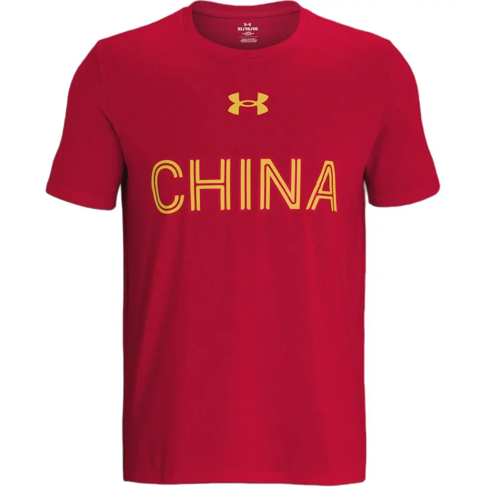 Under Armour T-Shirts Men's Red Crew Neck Moderate