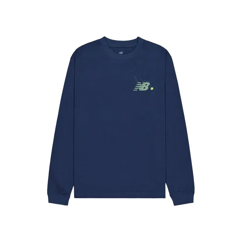 New Balance T-Shirts Men's Blue Crew Neck Moderate