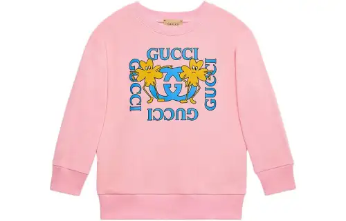 GUCCI Sweatshirts Unisex Pink Crew Neck Moderate Regular
