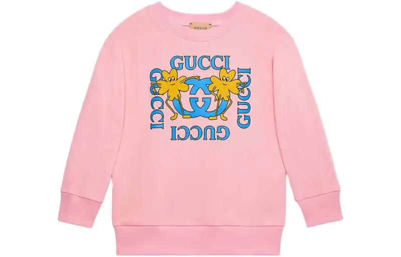 GUCCI Sweatshirts Unisex Pink Crew Neck Moderate Regular
