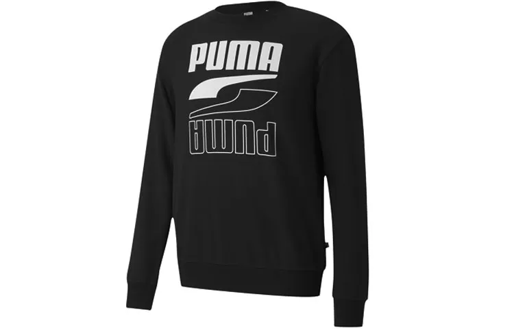 PUMA Rebel Sweatshirts Men's Black Crew Neck Moderate Regular