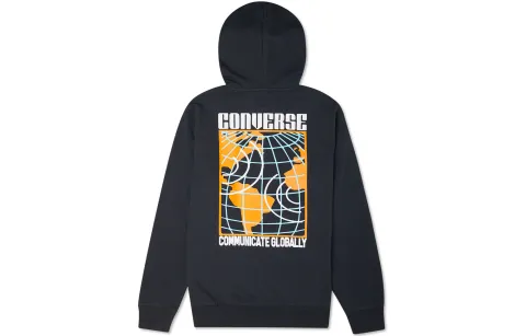 Converse Sweatshirts Men's Ink Black Hooded Moderate Regular