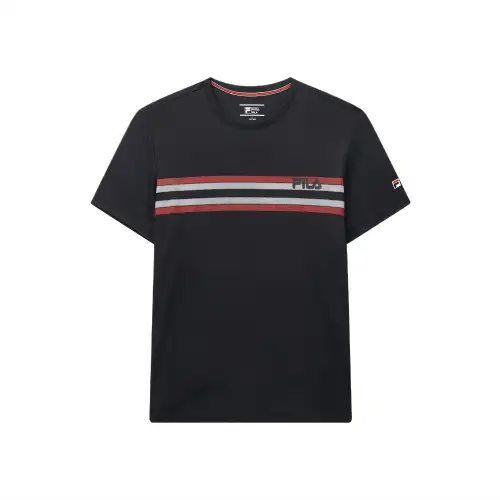 FILA T Shirts Men's Navy Blue Crew Neck Moderate Straight Fit