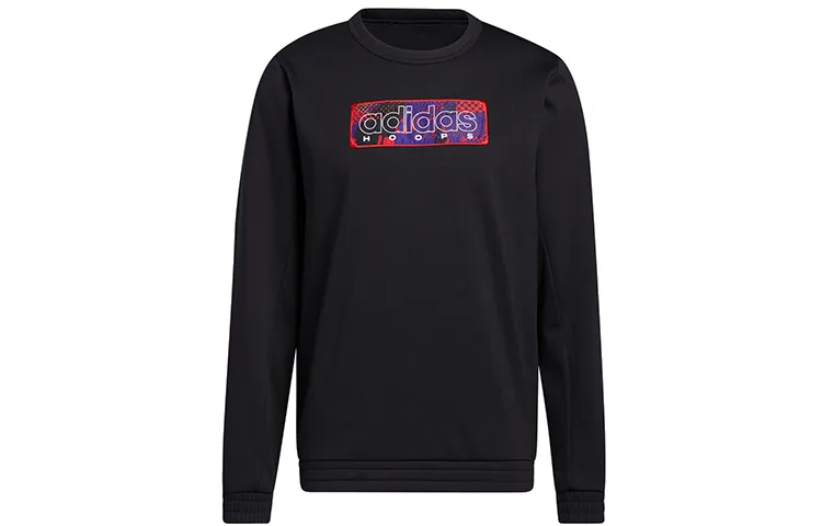 Adidas Basketball Fleece Lined Pullover Sweatshirt Men's Black