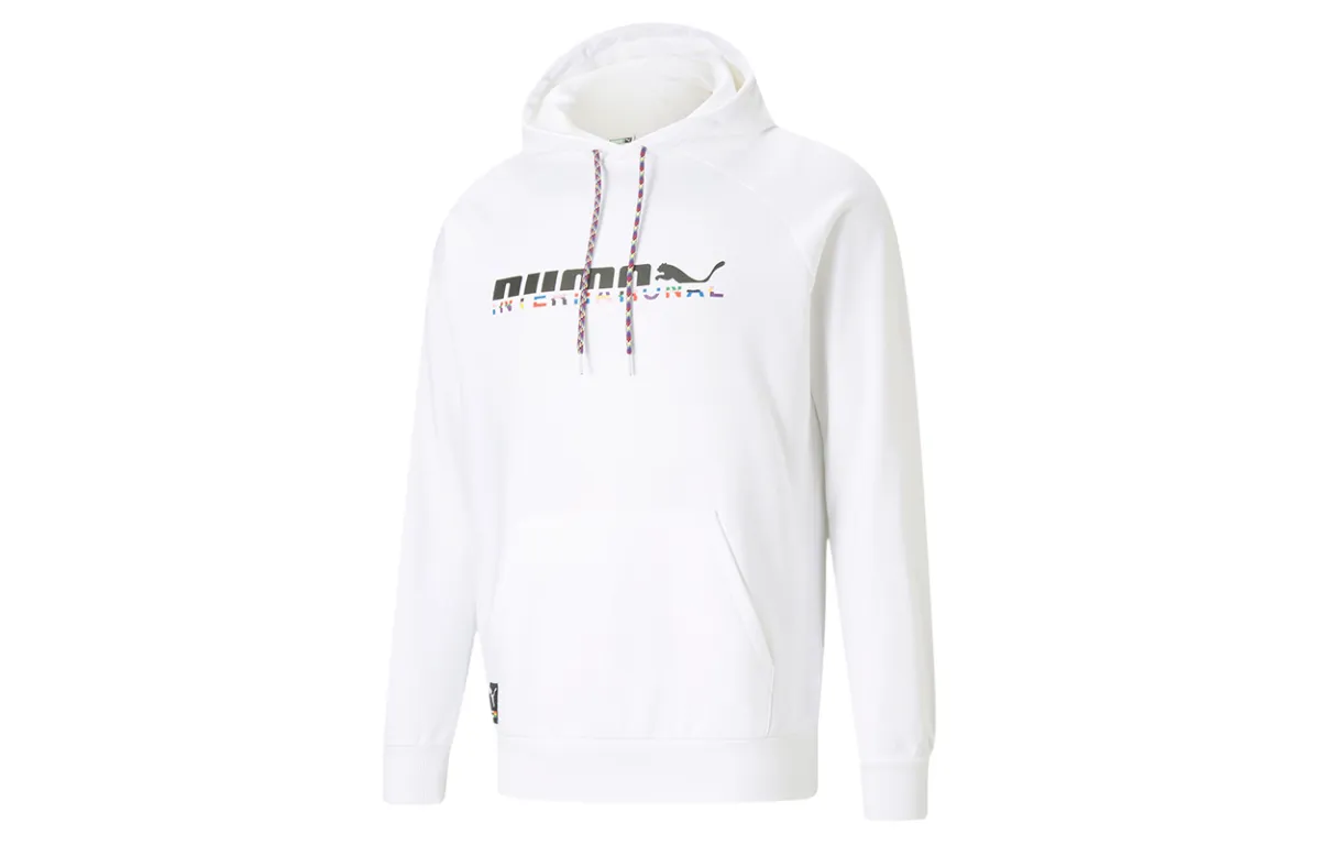 PUMA Sweatshirts Men's White Hooded Moderate Straight Fit