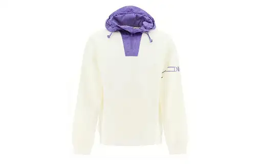 DIOR Quarterly New Products Sweatshirts Men's White Hooded Moderate Heavyweight