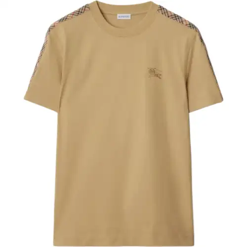Burberry checkered-trim cotton T-shirt