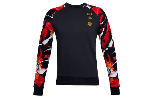 Under Armour Rival Sweatshirts Men's Black Crew Neck Moderate Regular