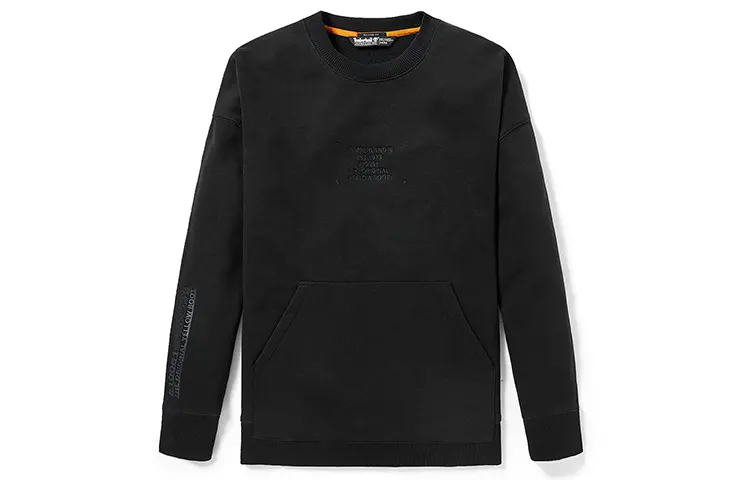 Timberland Sweatshirts Men's Black Crew Neck Moderate Regular