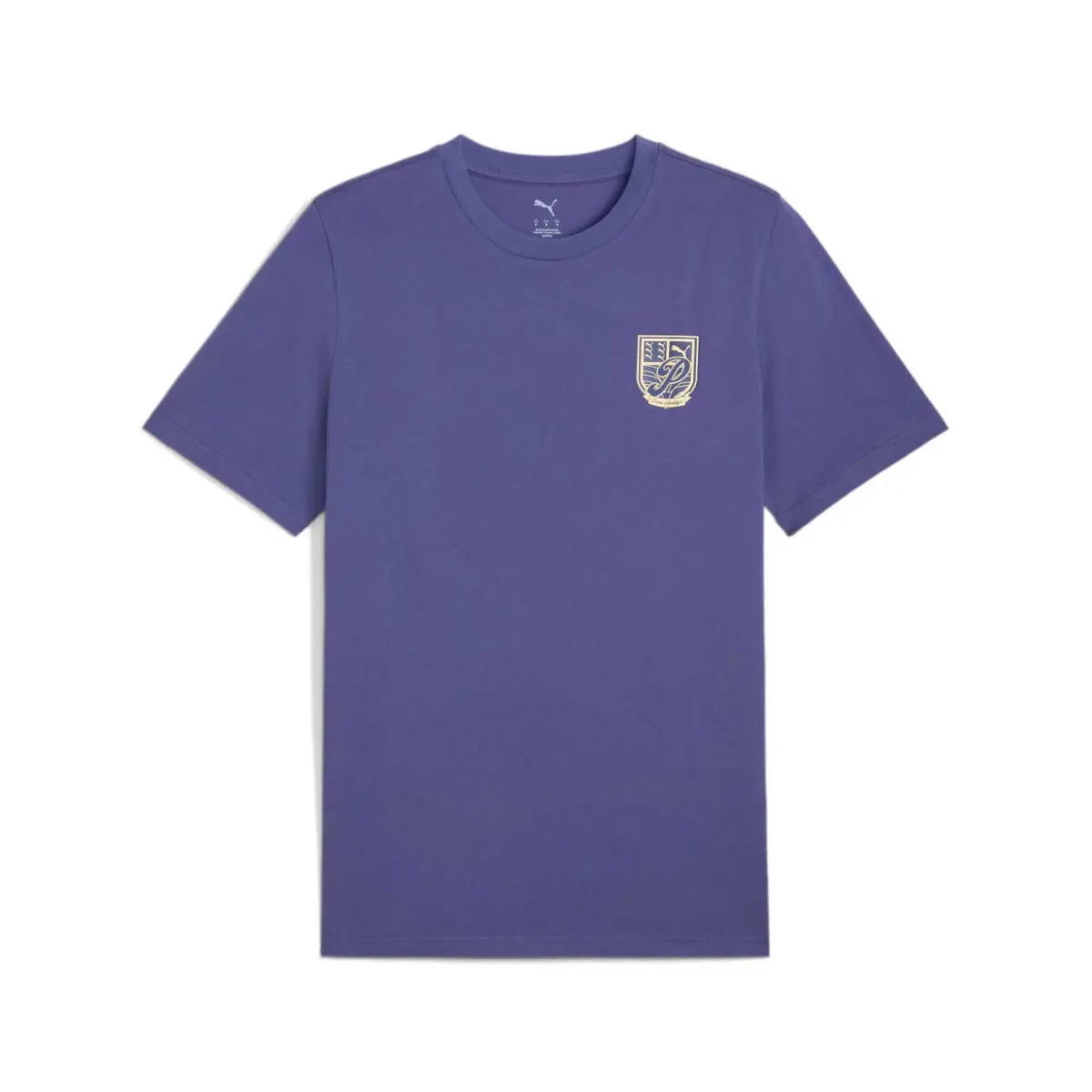 PUMA T-Shirts Men's Purple-46 Crew Neck Moderate Straight Fit