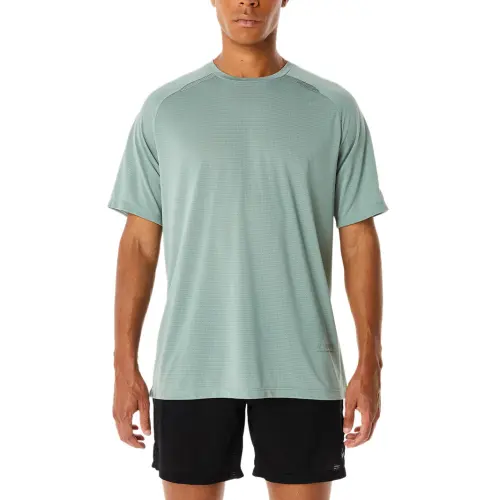 ASICS T Shirts Men's Green Crew Neck Moderate