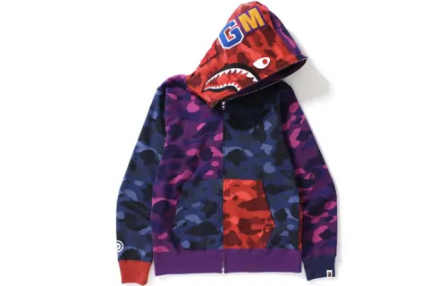 Bape Ultimate Crazy Color Camo Shark Hoodie