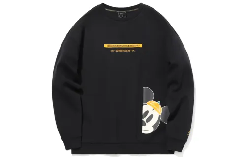 Li Ning X Disney Sweatshirts Men's Black Crew Neck Moderate Regular