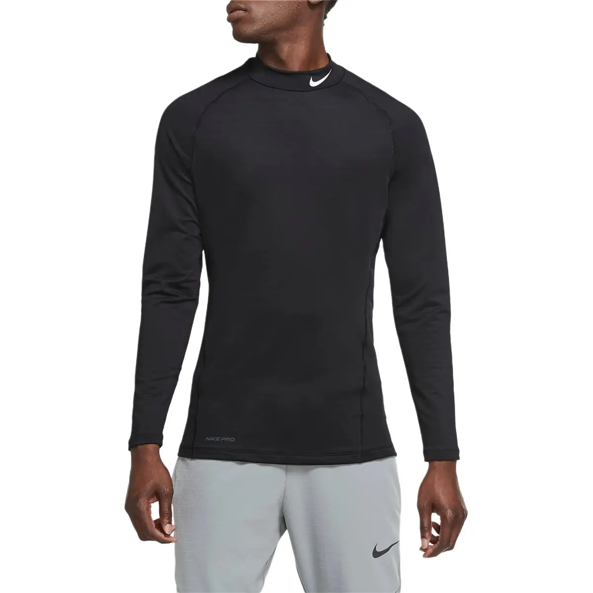 Nike Pro T-Shirts Men's Black Stand Collar Moderate