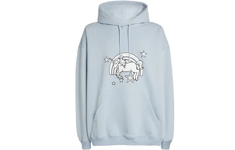 Vetements Sweatshirts Men's Blue Hooded Moderate Regular