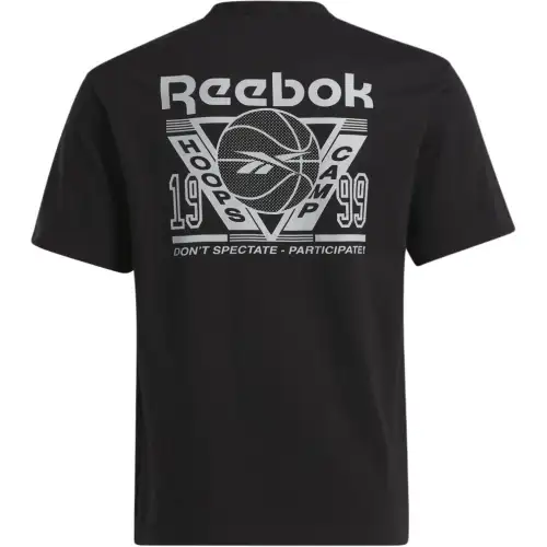 Reebok T Shirts Men's Black Crew Neck Moderate Straight Fit