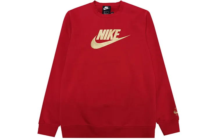 Nike Sweatshirts Men's Red Crew Neck Moderate Regular
