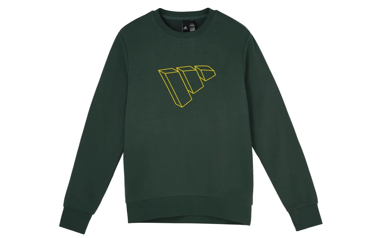Adidas Sweatshirts Men's Green Crew Neck Moderate Regular