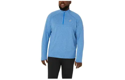ASICS TRAIN SANA T Shirts Men's Light Blue Stand Collar Moderate Straight Fit