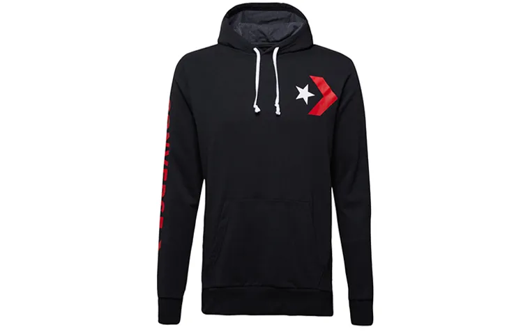 Converse Sweatshirts Men's Ink Black Hooded Moderate Regular