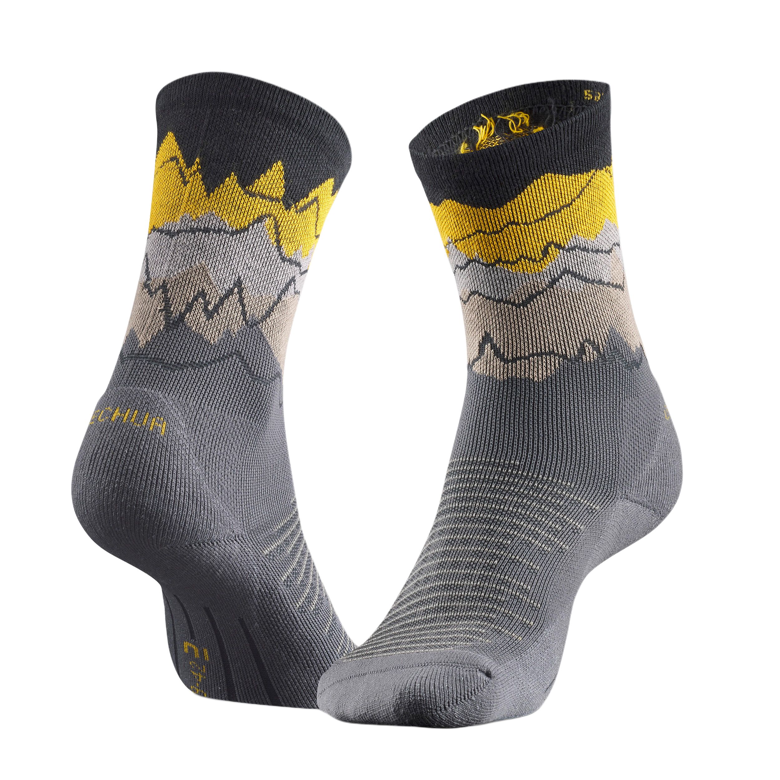 DECATHLON Knee High Socks Unisex 2 Pack Asphalt Gray