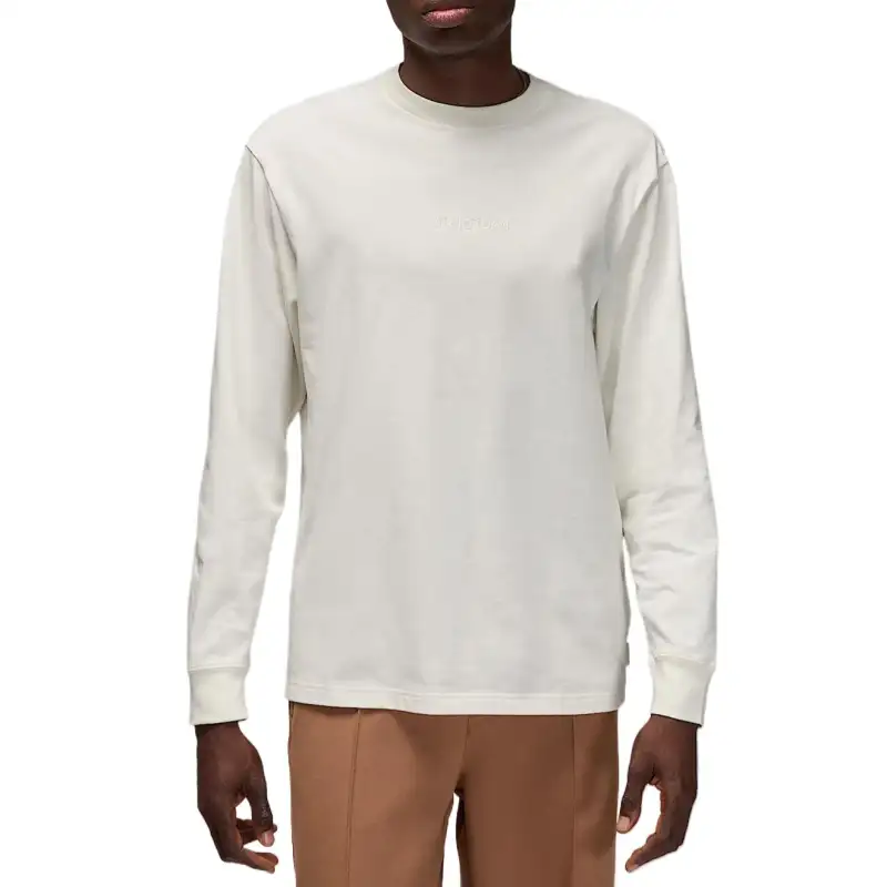 Jordan T Shirts Men's Ecru Crew Neck Moderate