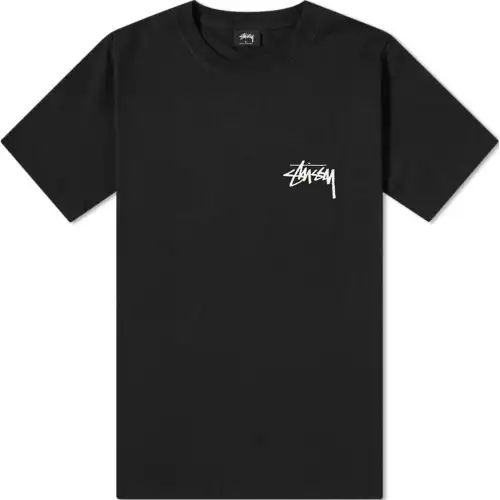 Stussy T Shirts Men's Black Crew Neck Moderate