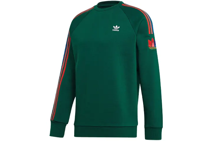 Adidas Originals Sweatshirts Men's Green Crew Neck Moderate Regular