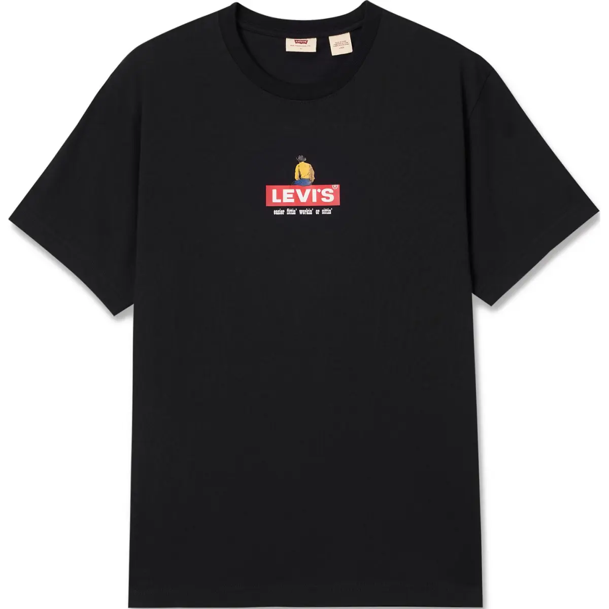 Levi's T-Shirts Men's Black Crew Neck Moderate Straight Fit