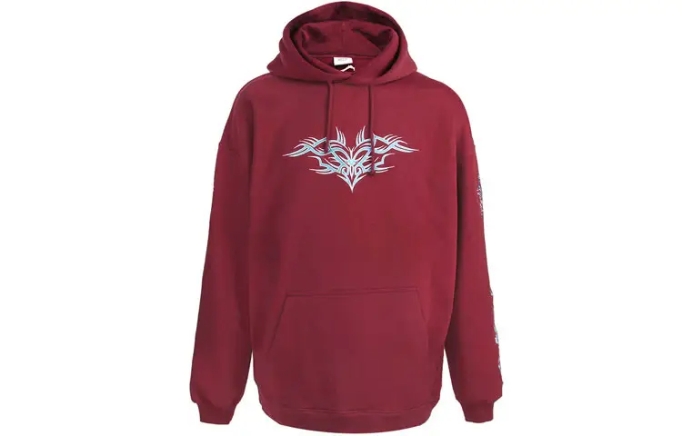 Vetements Sweatshirts Unisex Burgundy Hooded Moderate Regular