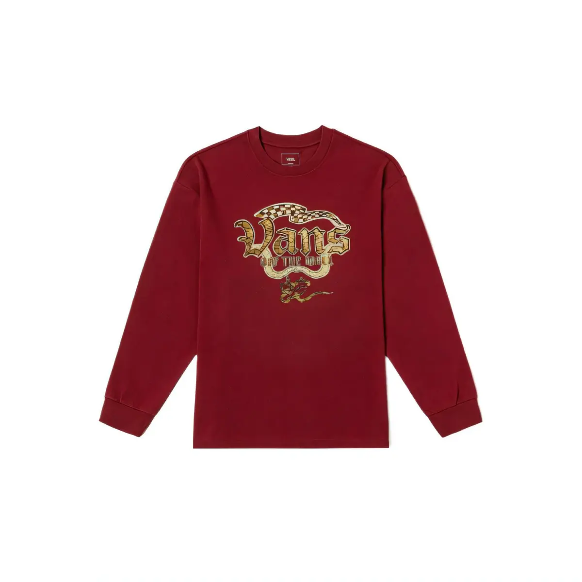 Vans TEE LS T-Shirts Unisex Red Crew Neck Moderate