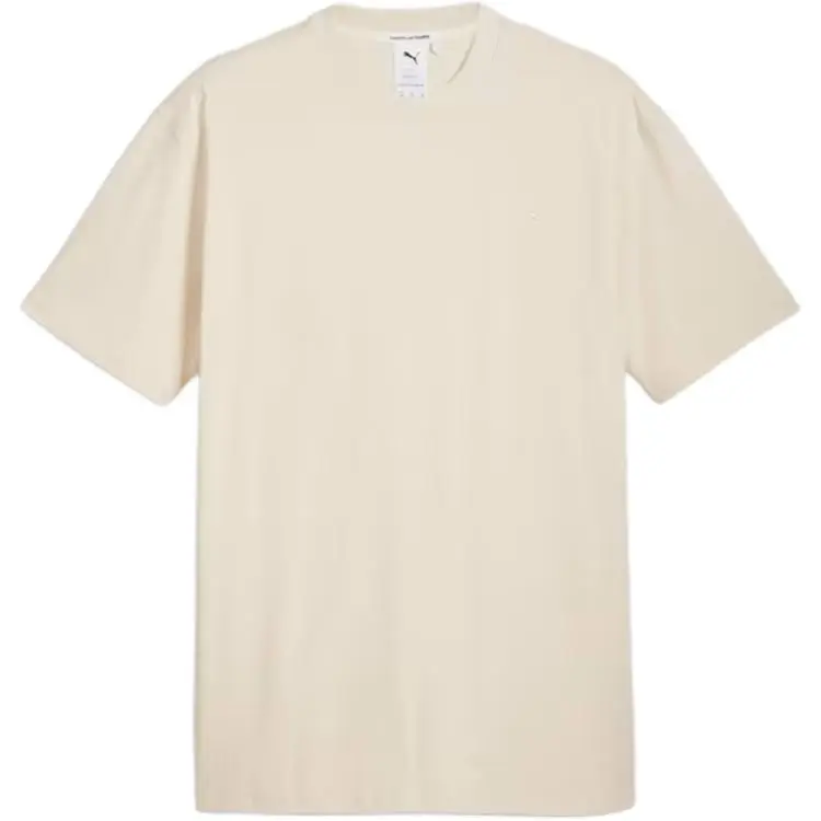 PUMA MMQ T-Shirts Men's Beige Crew Neck Moderate Straight Fit