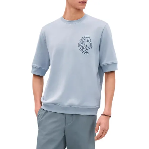 HERMES T Shirts Men's Blue Crew Neck Moderate