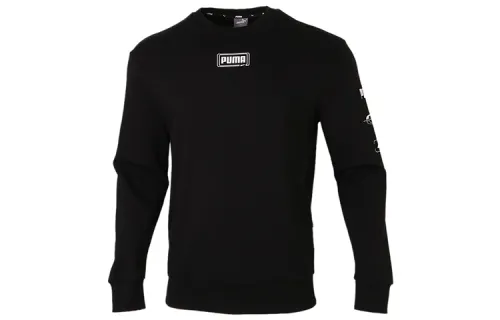 PUMA Sweatshirts Men's Black Crew Neck Moderate Regular