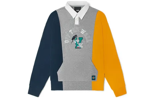 Vans Sweatshirts Unisex Gray Polo Collar Moderate Mock Two Piece